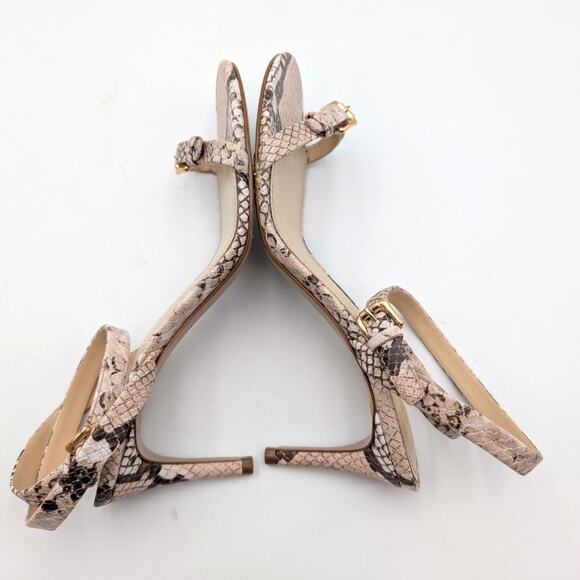 Schutz Aurora Snake-Embossed Stiletto Heel Sandals Women’s Size US7.5B EU38 - Picture 5 of 12